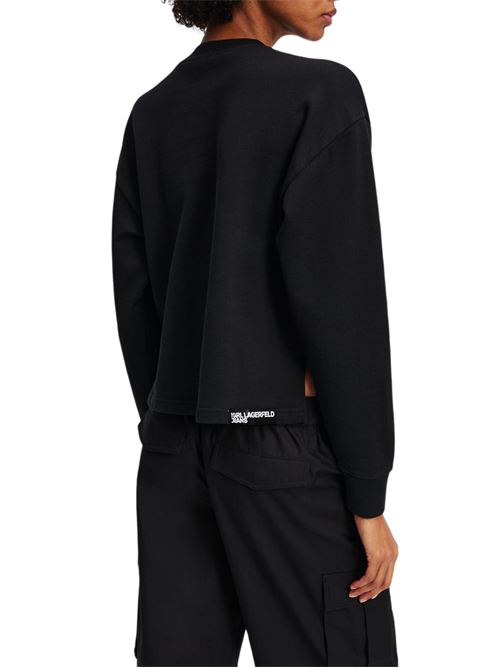 Felpa donna nera in cotone Karl Lagerfeld jeans | A2W20018999